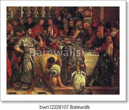 The Marriage Feast at Cana. Detail by Paolo Veronese, Art Print