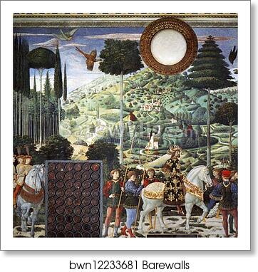 Procession of the Magus Melchior. Detail by Benozzo Gozzoli, Art Print