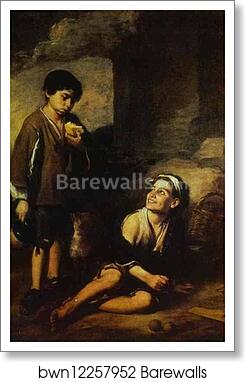 Two Peasant Boys by Bartolomé Esteban Murillo, Art Print