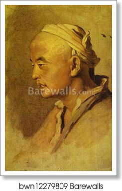 Head of a Kirghiz. Study by Vasily Perov, Art Print