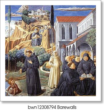 The Parable of the Holy Trinity and the Visit to the Monks of Mount Pisano by Benozzo Gozzoli, Art Print
