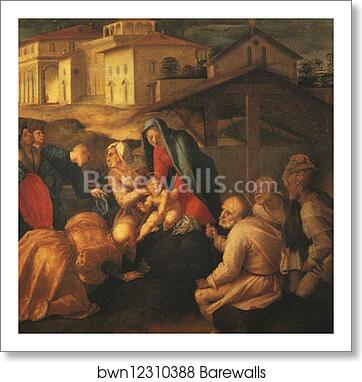 The Adoration of the Magi. Detail by Jacopo Carrucci, Known As Pontormo, Art Print
