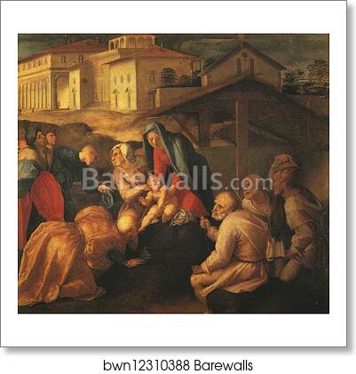 The Adoration of the Magi. Detail by Jacopo Carrucci, Known As Pontormo, Art Print The Adoration of the Magi. Detail by Jacopo Carrucci, Known As Pontormo, Art Print