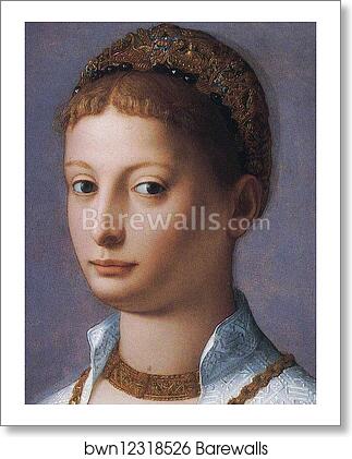 Portrait of a Young Woman. Detail by Agnolo Bronzino, Art Print Portrait of a Young Woman. Detail by Agnolo Bronzino, Art Print