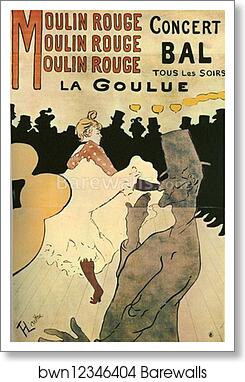 Poster: Moulin Rouge - La Goulue by Henri De Toulouse-Lautrec, Art Print