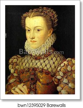 Portrait of Elisabeth of Austria, Queen of France by Francois Clouet, Art Print Portrait of Elisabeth of Austria, Queen of France by Francois Clouet, Art Print