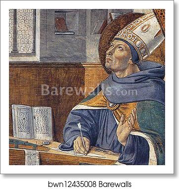 St. Augustine's Vision of St. Jerome. Detail by Benozzo Gozzoli, Art Print St. Augustine's Vision of St. Jerome. Detail by Benozzo Gozzoli, Art Print