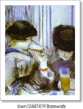 Two Women Drinking Bocks by Edouard Manet, Art Print