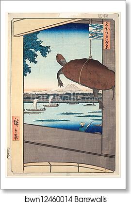 Mannen Bridge, Fukagawa, from the series "One Hundred Famous Views of Edo" by Utagawa Hiroshige, Art Print Mannen Bridge, Fukagawa, from the series "One Hundred Famous Views of Edo" by Utagawa Hiroshige, Art Print