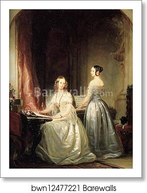 Portrait of Grand Duchesses Olga Nikolaevna and Alexandra Nikolaevna by Christina Robertson, Art Print