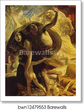 The Last Day of Pompeii. Detail by Karl Brulloff, Art Print