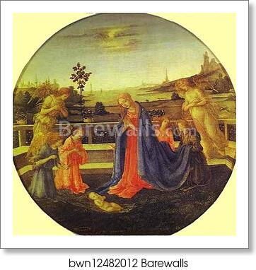 Adoration of the Child by Filippino Lippi, Art Print