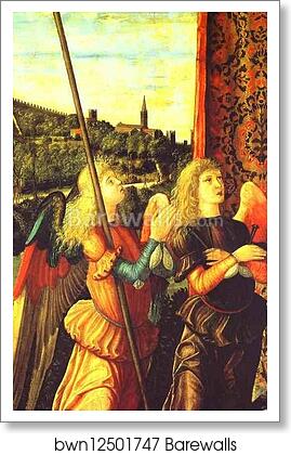 Christ with the Symbols of the Passion Surrounded by Angels. Detail by Vittore Carpaccio, Art Print Christ with the Symbols of the Passion Surrounded by Angels. Detail by Vittore Carpaccio, Art Print