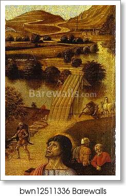 Crucifixion. Detail by Giovanni Bellini, Art Print