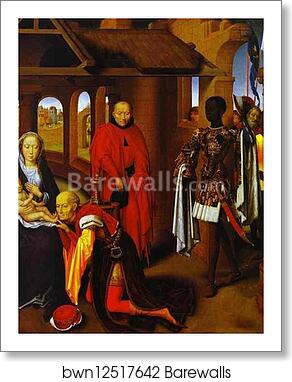The Adoration of the Magi. Detail by Hans Memling, Art Print The Adoration of the Magi. Detail by Hans Memling, Art Print