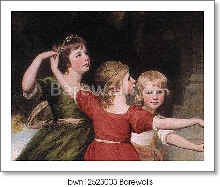 The Levenson-Gower Children. Detail by George Romney, Art Print The Levenson-Gower Children. Detail by George Romney, Art Print