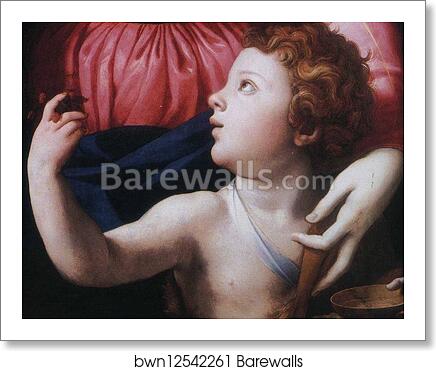 The Madonna and Child with the Infant St. John the Baptist and a Saint. Detail by Agnolo Bronzino, Art Print The Madonna and Child with the Infant St. John the Baptist and a Saint. Detail by Agnolo Bronzino, Art Print