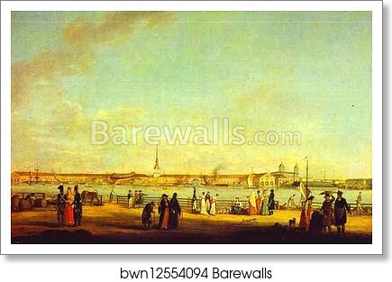 View of the Admiralty as Seen from the Embankment of Vasilievsky Island by Johann Georg Mayr, Art Print