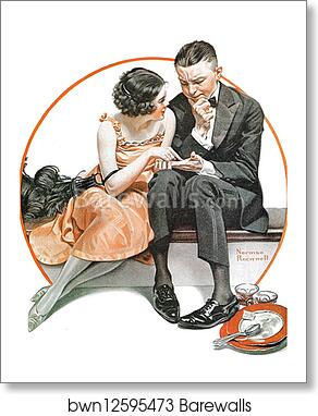 Girl reading Palm by Norman Rockwell, Art Print
