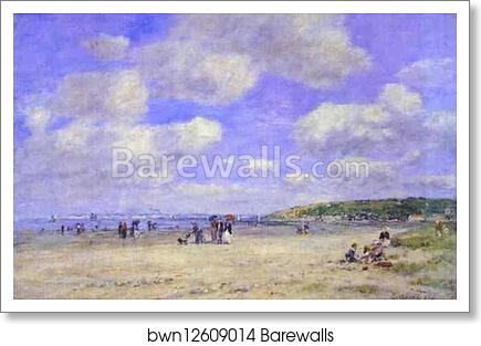 The Beach at Tourgéville-les-Sablons by Eugène-Louis Boudin, Art Print