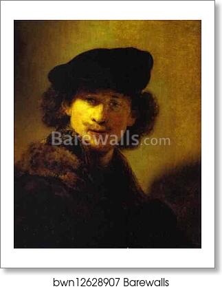 Self-Portrait with Velvet Beret and Furred Mantel by Rembrandt Harmenszoon Van Rijn, Art Print Self-Portrait with Velvet Beret and Furred Mantel by Rembrandt Harmenszoon Van Rijn, Art Print