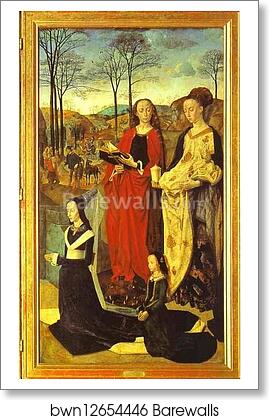 Maria Baroncelli with Her Daughter Margarita and SS. Margaret and Mary Magdalene. The right panel of the Portinari Altar by Hugo Van Der Goes, Art Print Maria Baroncelli with Her Daughter Margarita and SS. Margaret and Mary Magdalene. The right panel of the Portinari Altar by Hugo Van Der Goes, Art Print