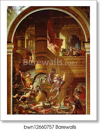 Heliodorus Driven from the Temple by Eugène Delacroix, Art Print Heliodorus Driven from the Temple by Eugène Delacroix, Art Print