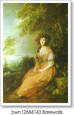 Mrs. Richard Brinsley Sheridan, nee Elizabeth Linley by Thomas Gainsborough, Art Print