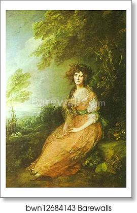 Mrs. Richard Brinsley Sheridan, nee Elizabeth Linley by Thomas Gainsborough, Art Print Mrs. Richard Brinsley Sheridan, nee Elizabeth Linley by Thomas Gainsborough, Art Print