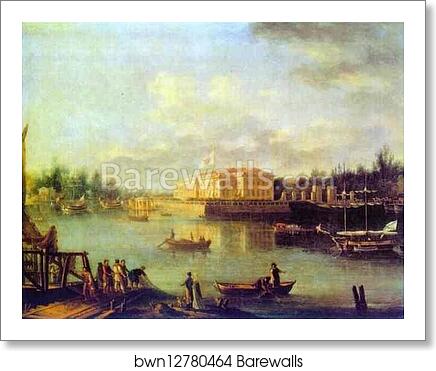 View on the Kamennoostrov Palace through Bolshaya Nevka from the Stroganov Seashore by Semion Shchedrin, Art Print View on the Kamennoostrov Palace through Bolshaya Nevka from the Stroganov Seashore by Semion Shchedrin, Art Print