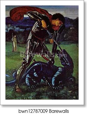 St. George and the Dragon by Sir Edward Coley Burne-Jones, Art Print