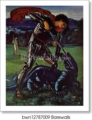 St. George and the Dragon by Sir Edward Coley Burne-Jones, Art Print St. George and the Dragon by Sir Edward Coley Burne-Jones, Art Print