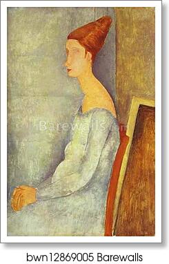 Portrait of Jeanne Hébuterne in Profile by Amedeo Modigliani, Art Print
