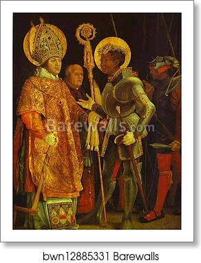 The Meeting of St. Erasmus and St. Maurice by Matthias Grünewald, Art Print The Meeting of St. Erasmus and St. Maurice by Matthias Grünewald, Art Print