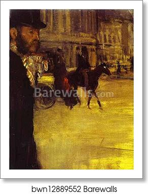Place de la Concorde. Detail by Edgar Degas, Art Print