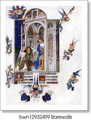 Les tr�s riches heures du Duc de Berry. Coronation of Mary by Limbourg Brothers, Art Print Les tr�s riches heures du Duc de Berry. Coronation of Mary by Limbourg Brothers, Art Print