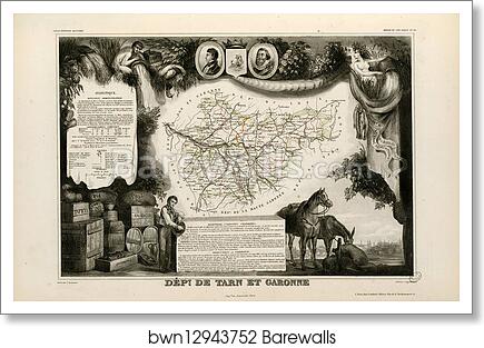 Dépt. de Tarn et Garonne (région du sud-ouest) by Victor Jules Levasseur, Art Print