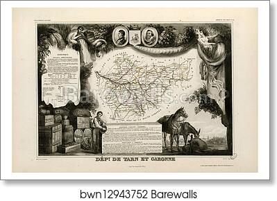 Dépt. de Tarn et Garonne (région du sud-ouest) by Victor Jules Levasseur, Art Print Dépt. de Tarn et Garonne (région du sud-ouest) by Victor Jules Levasseur, Art Print
