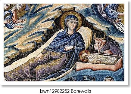 Nativity of Christ. Detail by Pietro Cavallini, Art Print