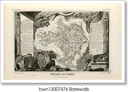 Dépt. du Gard (région du sud-est) by Victor Jules Levasseur, Art Print
