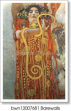 Hygeia (detail of Medicine) by Gustav Klimt, Art Print