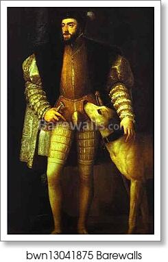 Portrait of Charles V by Titian, Art Print