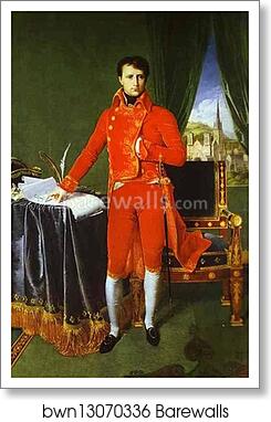 Portrait of Napoléon Bonaparte, The First Consul by Jean-Auguste-Dominique Ingres, Art Print