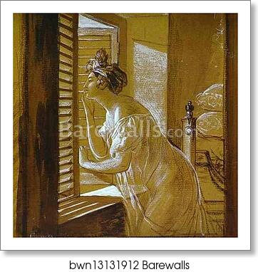 Italian Woman Blowing a Kiss by Karl Brulloff, Art Print