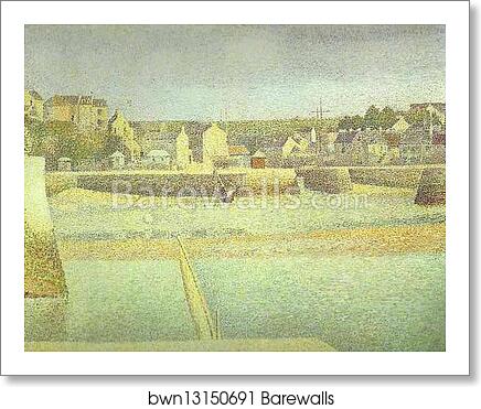 Port-en-Bessin, l'avant-port, maree basse by Georges Seurat, Art Print Port-en-Bessin, l'avant-port, maree basse by Georges Seurat, Art Print