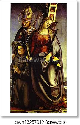 SS. Augustine, Catherine of Alexandria, and Anthony of Padua by Luca Signorelli, Art Print SS. Augustine, Catherine of Alexandria, and Anthony of Padua by Luca Signorelli, Art Print