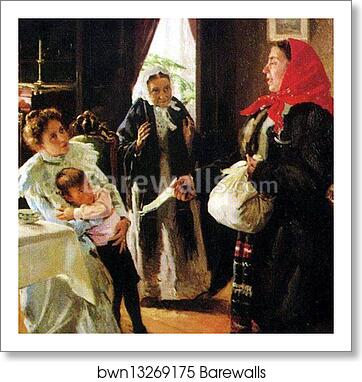 Two Mothers: Foster Mother and Birth Mother. Detail by Vladimir Makovsky, Art Print