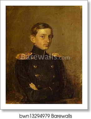 Portrait of M. P. Zhdanovich by Pavel Fedotov, Art Print