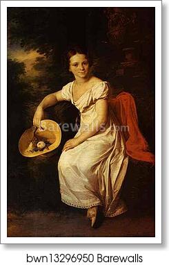 Portrait of the Dancer T. S. Karpakova by Vasily Tropinin, Art Print Portrait of the Dancer T. S. Karpakova by Vasily Tropinin, Art Print