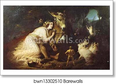 Scene from "A Midsummer Night's Dream": Titania and Bottom by Sir Edwin Landseer, Art Print Scene from "A Midsummer Night's Dream": Titania and Bottom by Sir Edwin Landseer, Art Print